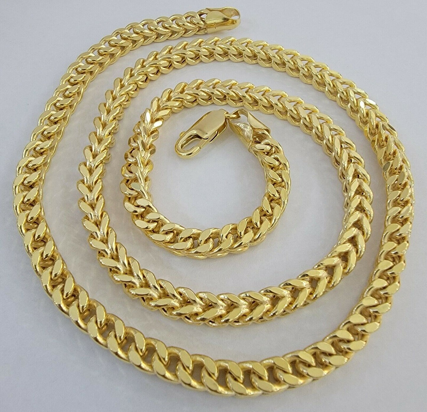 10K Gold Franco Link Chain 24" Necklace 6mm Thick, REAL 10kt Men's STRONG Chain