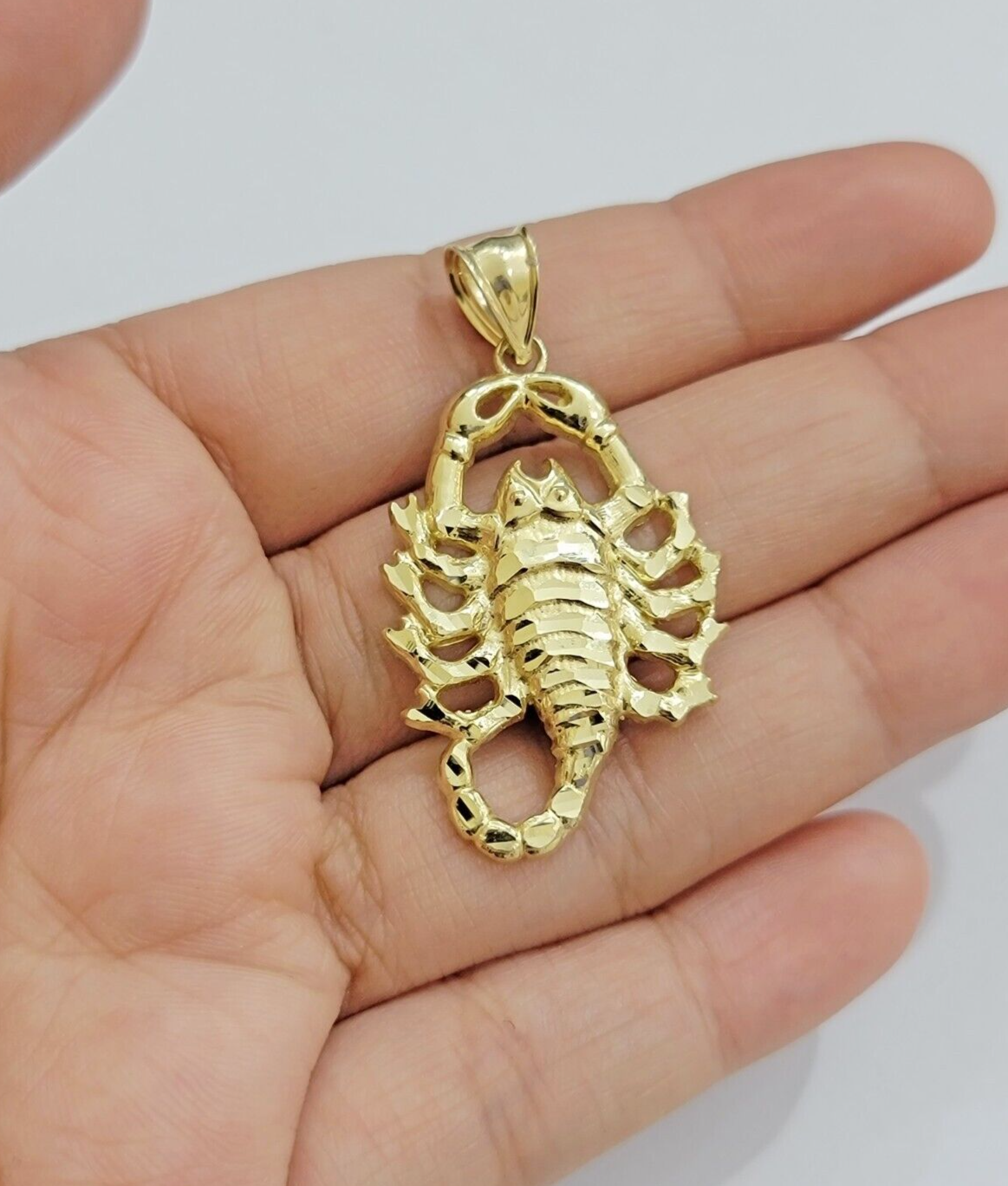 10k Scorpio Charm Pendant 1.8'' Real 10kt Yellow Gold For Chain & Necklace SALE