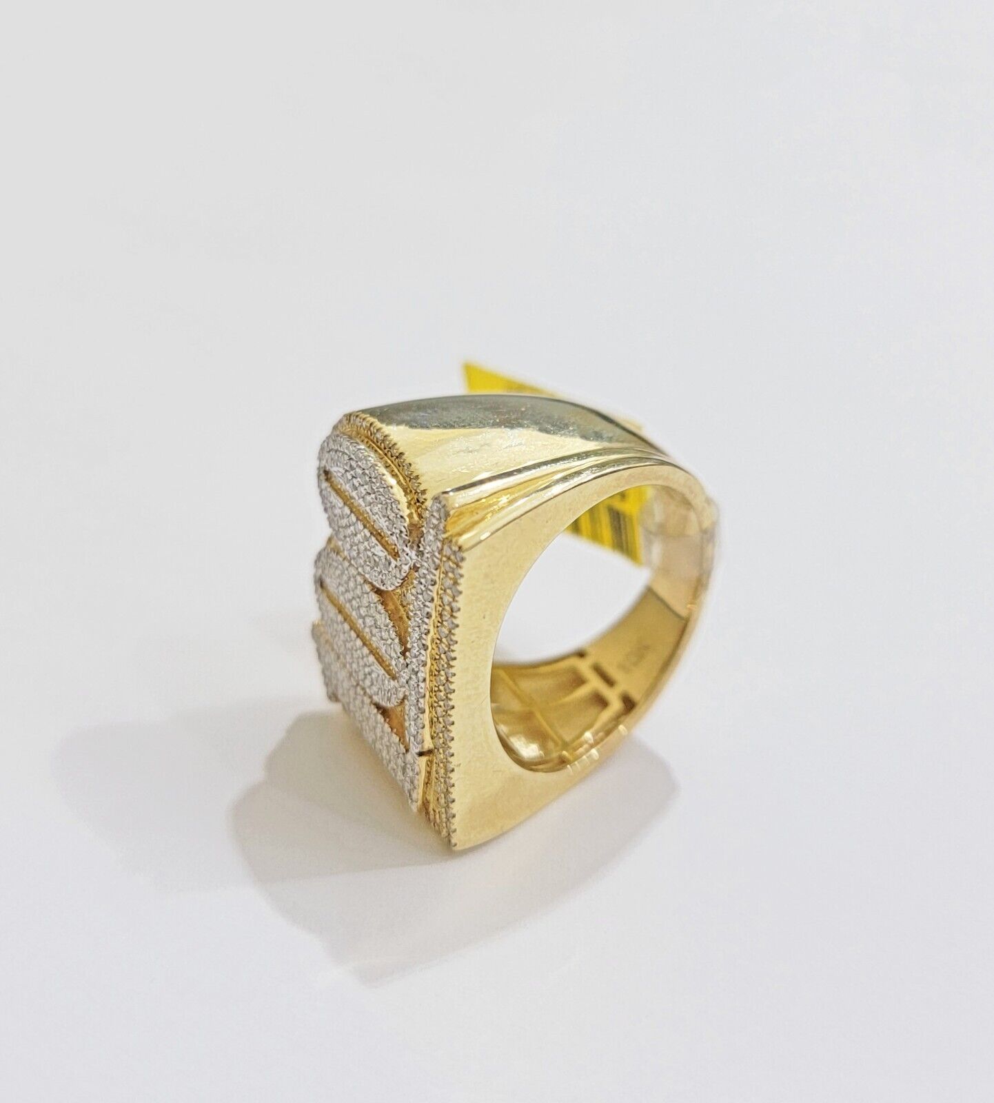 Real Diamonds 10k Yellow Gold Mens Ring Number 100 Style , New , Size 10 , SALE