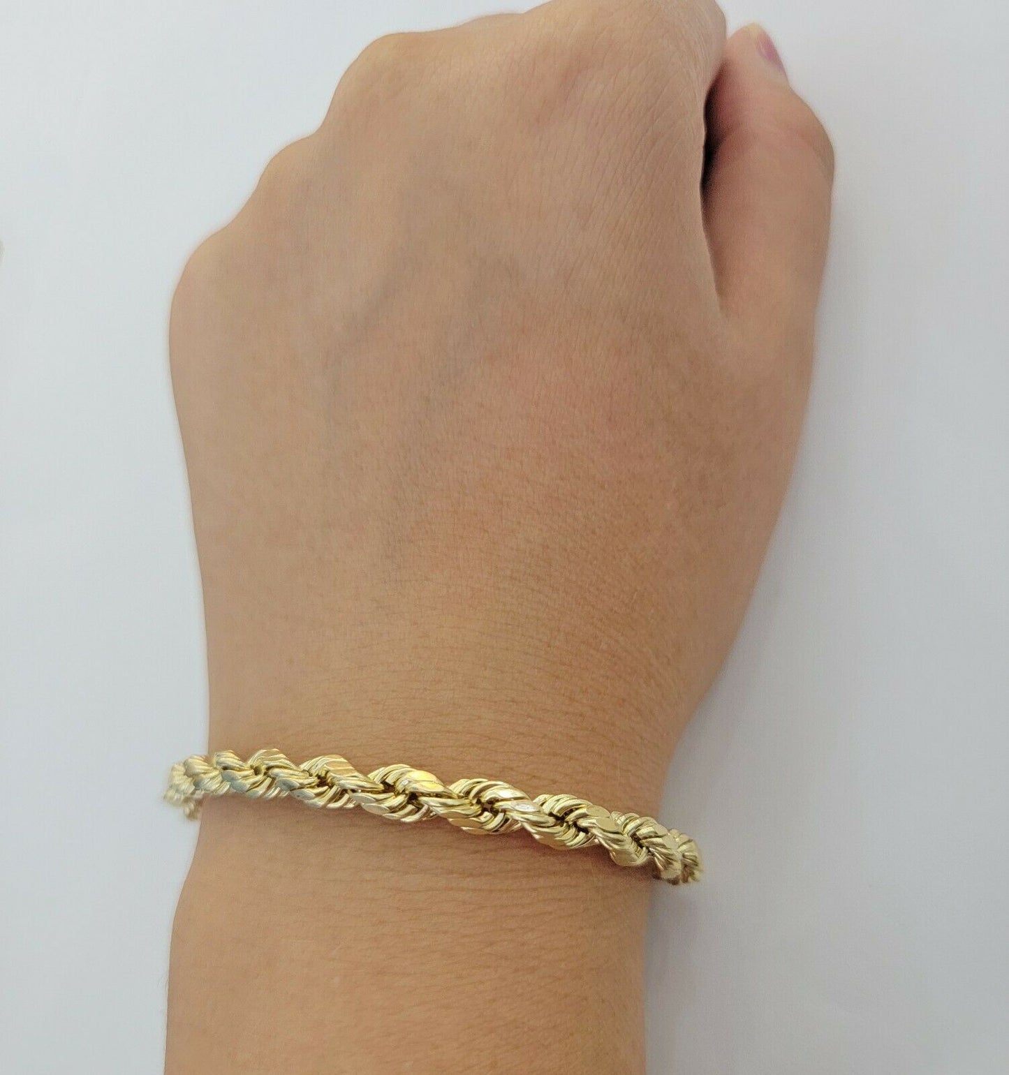 Solid 10k Yellow Gold Rope bracelet 7" 7.5" 8" 8.5" 9" Men Women 3mm- 9mm REAL