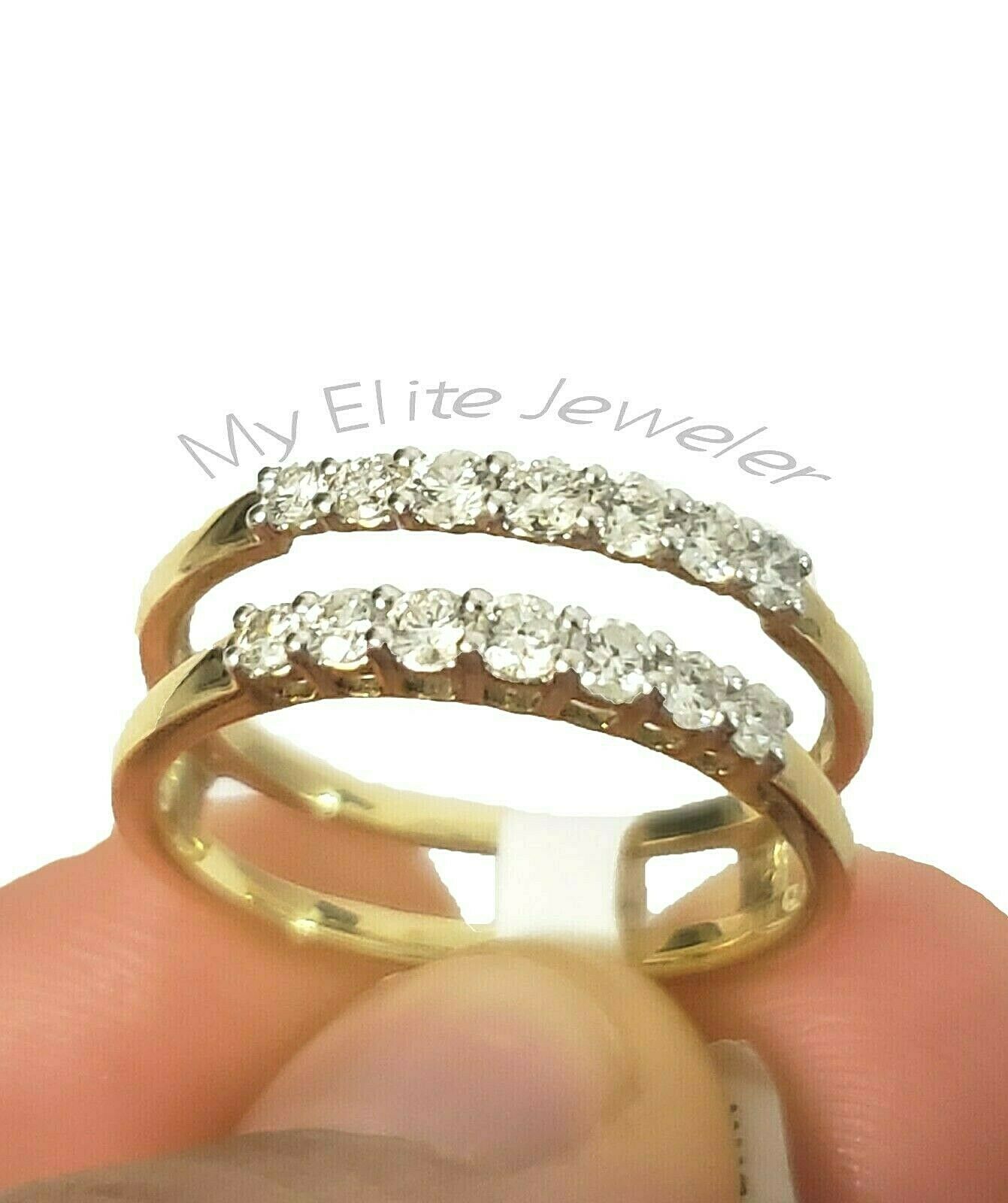 Real 14K Gold 1/2CT Diamond Ladies Ring Solitaire Guard Wrap Band Size7 Enhancer