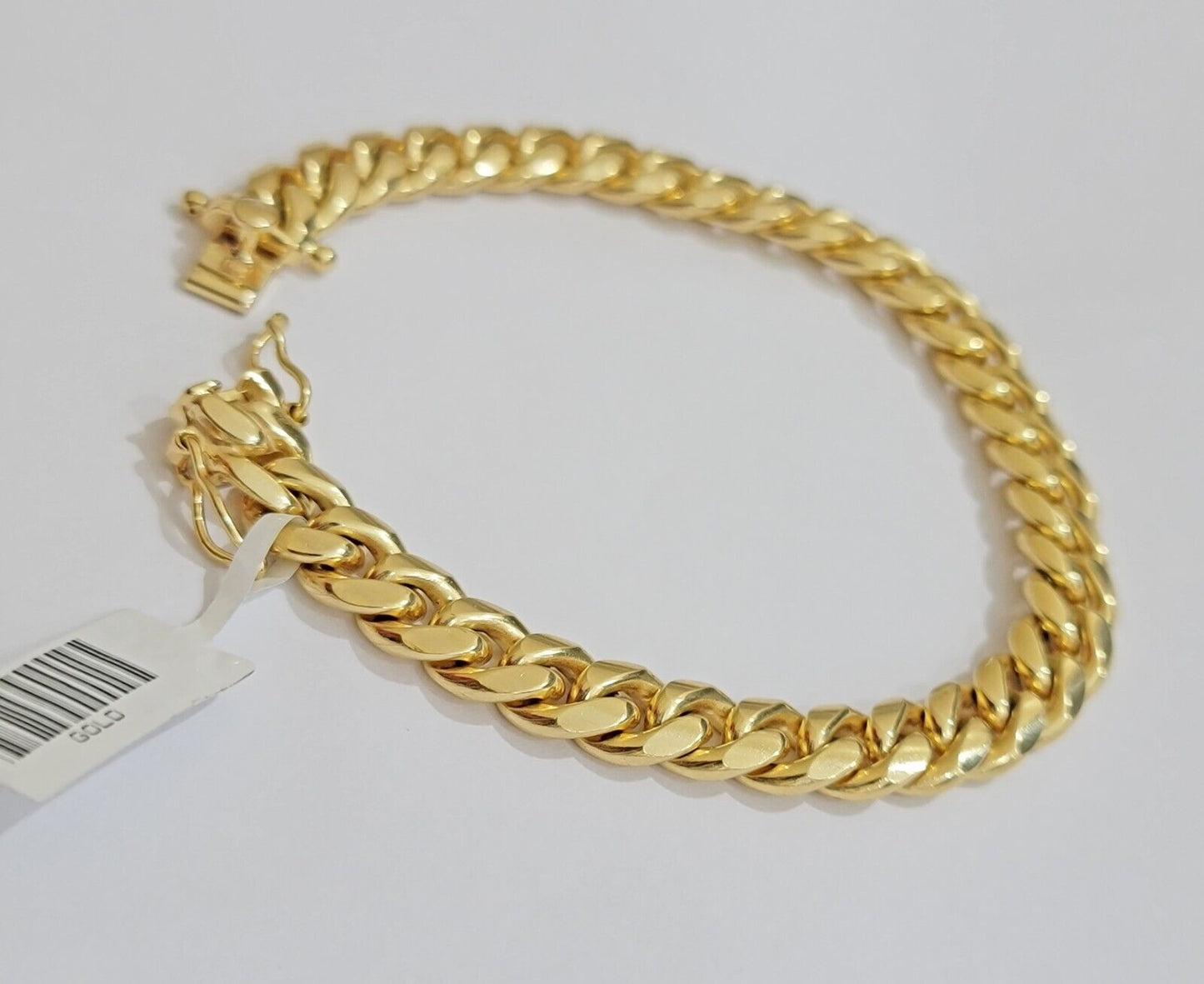 REAL 10k Gold Miami Cuban ladies Bracelet 7" 8mm 10kt Yellow Strong SOLID Links