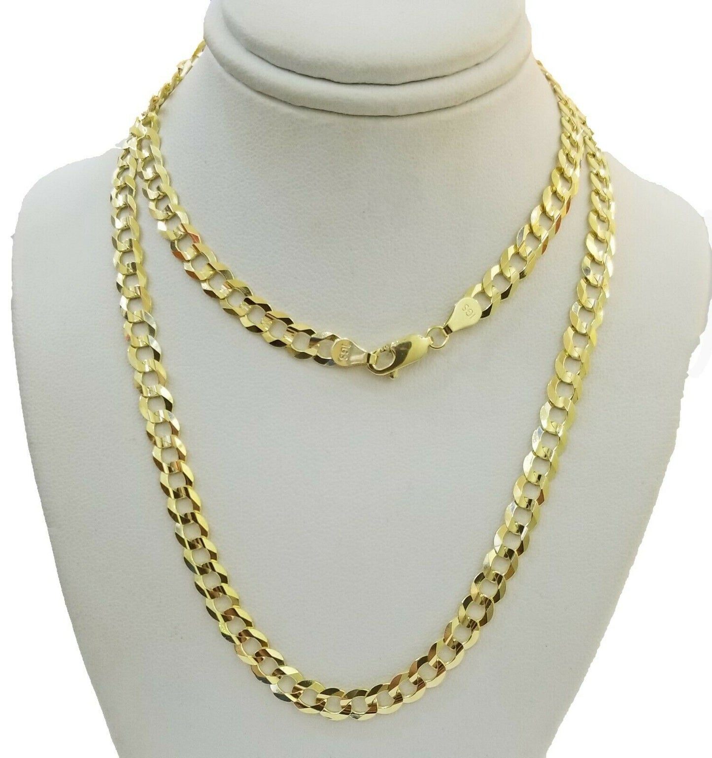 Real 14k Gold Chain Solid Cuban Curb Link Bracelet Necklace 3mm-10mm 7"-30" 14kt