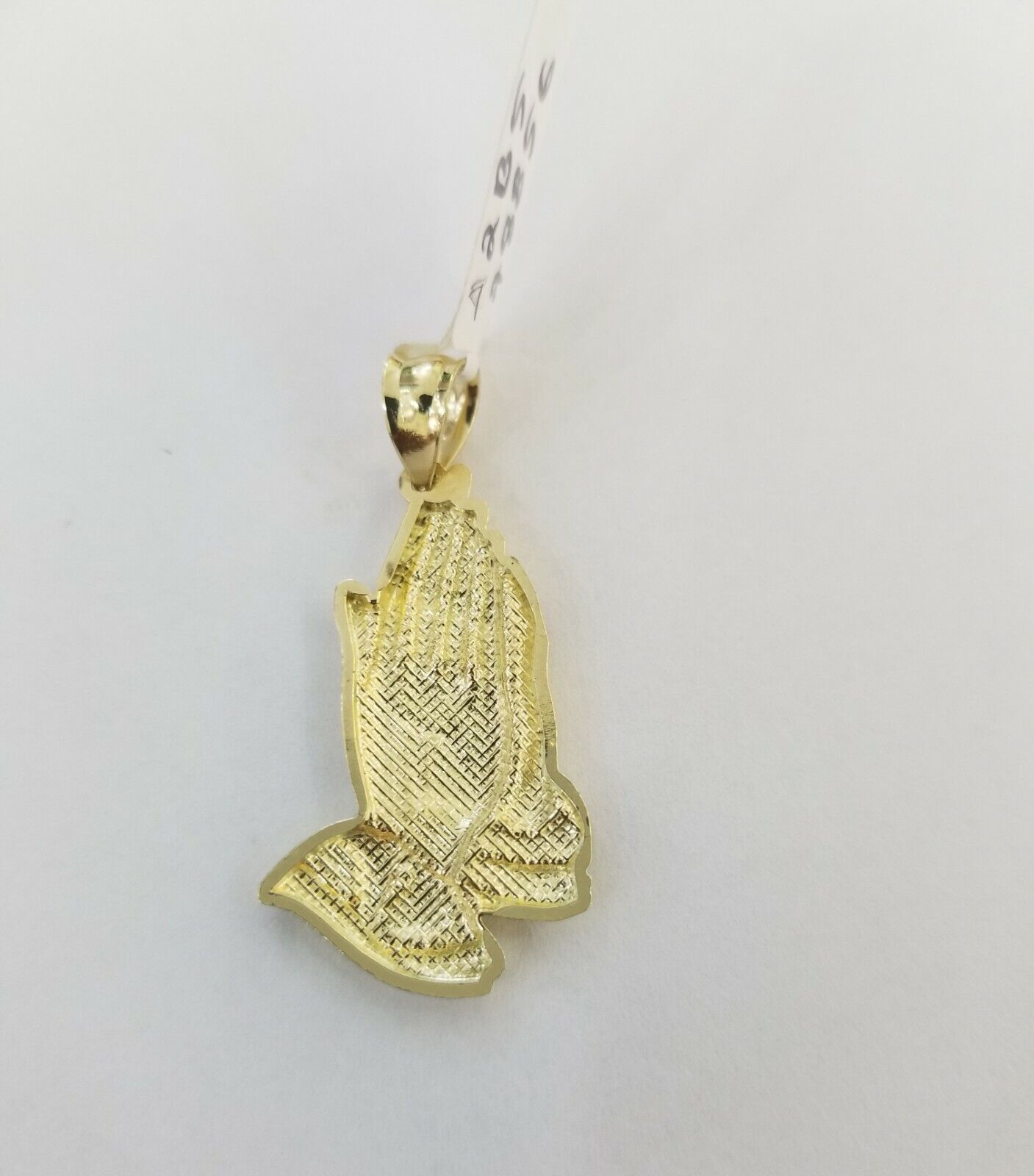 10k Yellow Gold Charm Pendant Praying hand REAL 10kt For chain For Men And Women