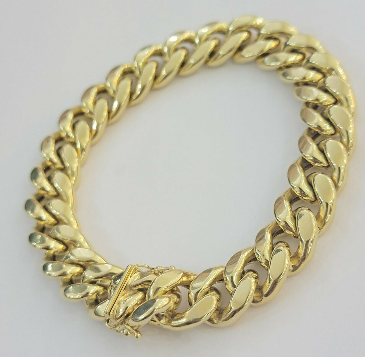 REAL 10k Gold Chain Bracelet Set Miami Cuban Link Mens 13mm 30" Necklace 9" Brac