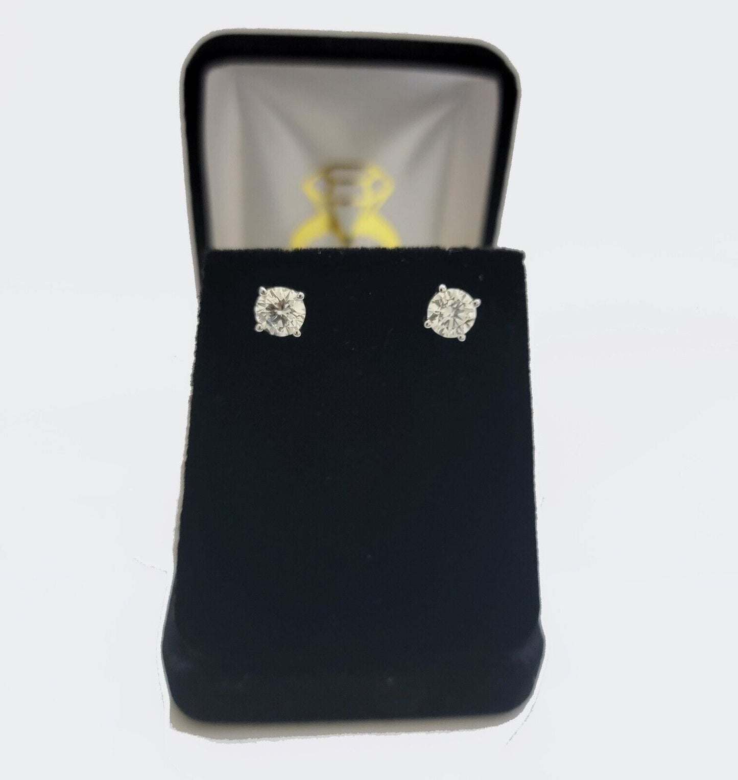 Real 2CT Round Brilliant Cut Diamond Stud Earring In 14K Gold Lab Created VS ADJUSTED LISTING