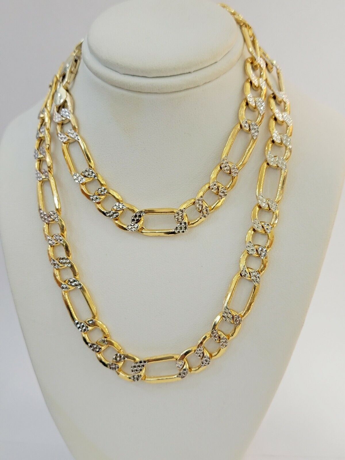 Real 10k Gold Figaro Chain Necklace 20