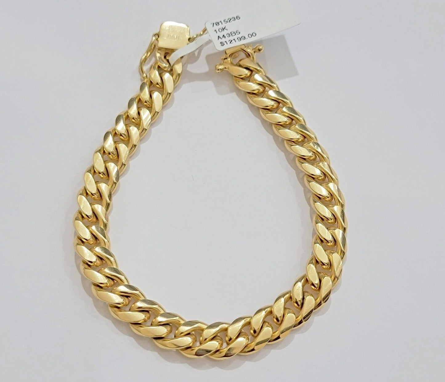 REAL 10k Gold Miami Cuban Bracelet 7.5" 8.5mm 10kt Yellow Gold Strong SOLID Link