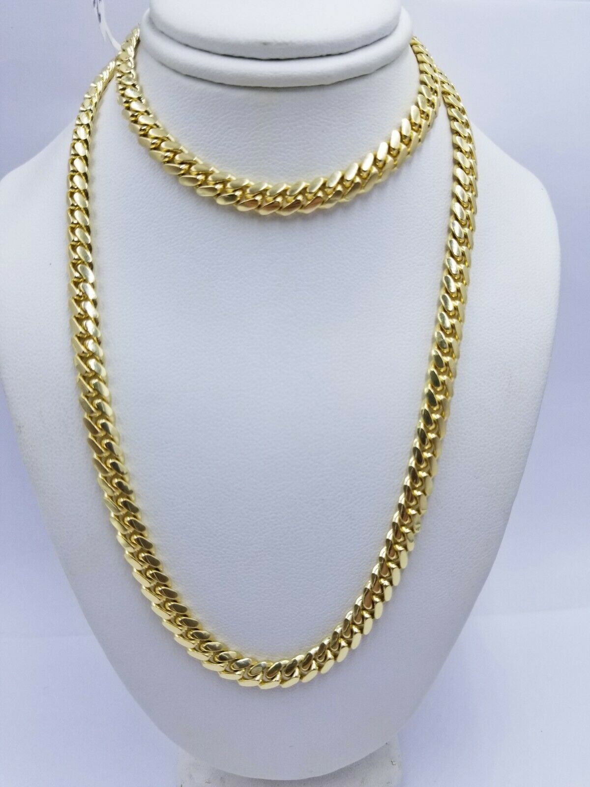 REAL 14k Gold Chain Solid Link 24" 6mm Miami Cuban Necklace14kt Yellow Gold Mens