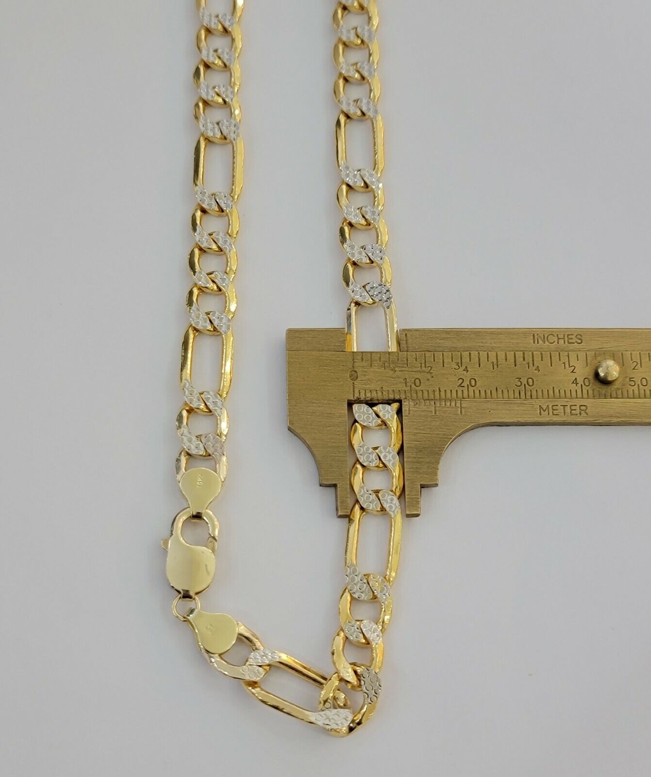 Real 10k Gold Figaro Chain Necklace 20