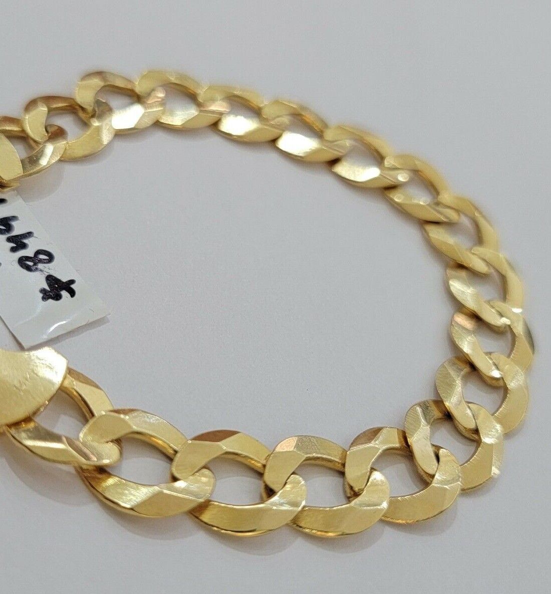 Solid 10k Yellow Gold Cuban Curb link Bracelet 8" 13mm Real 10kt Real Gold Sale