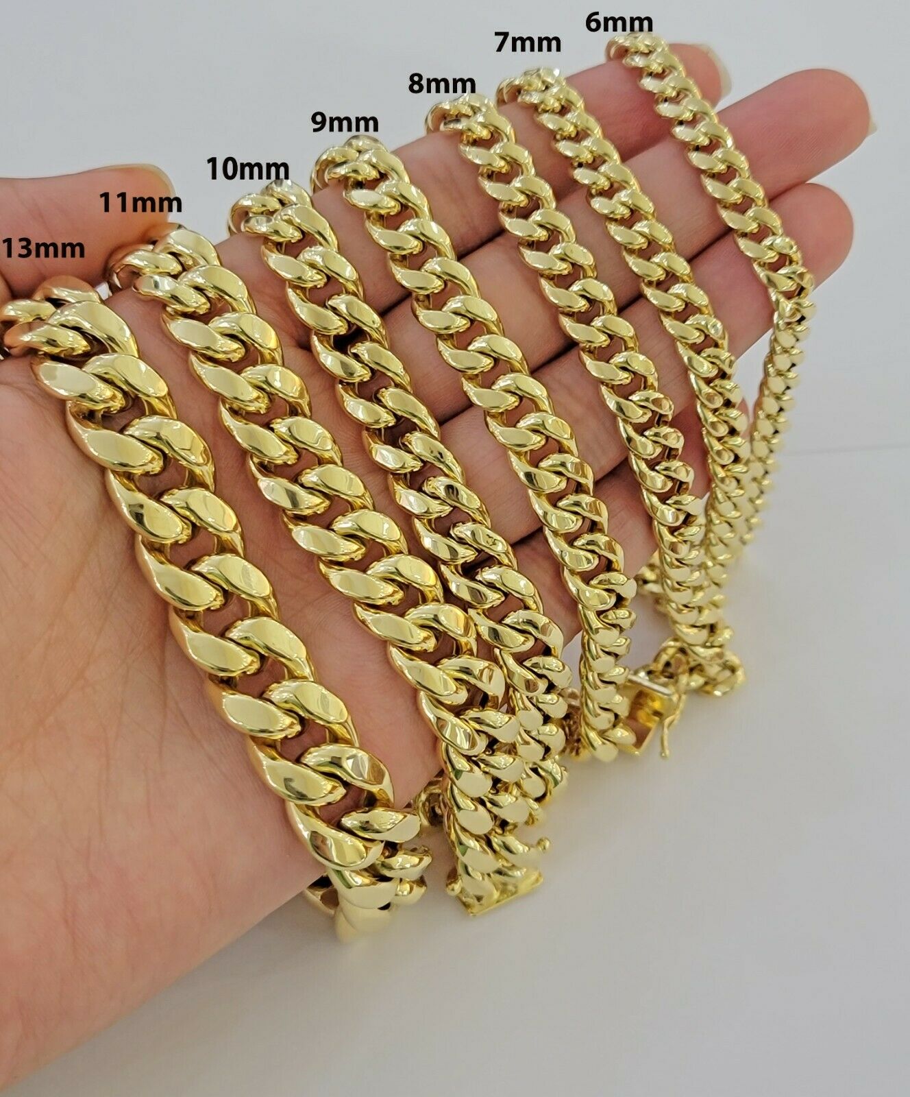Real 10k Yellow Gold Bracelet 6mm-15mm Miami Cuban Link 7.5"-9" Mens 10kt ,Chain