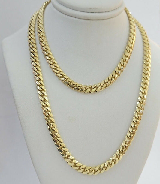 14k Gold Chain Solid Miami Cuban Link Necklace 28" 6mm REAL 14KT Yellow Gold Men