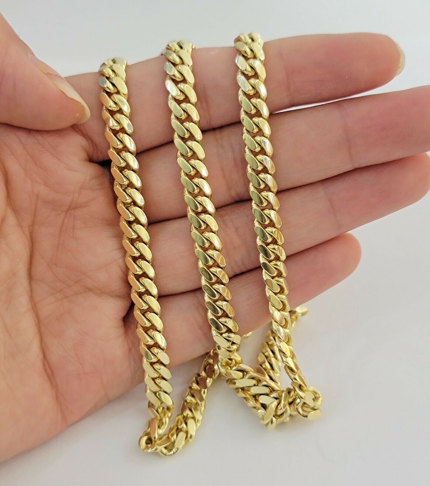 Solid REAL 10k Gold Miami Cuban Link Chain 24" 6mm Men Necklace 10kt Yellow Gold