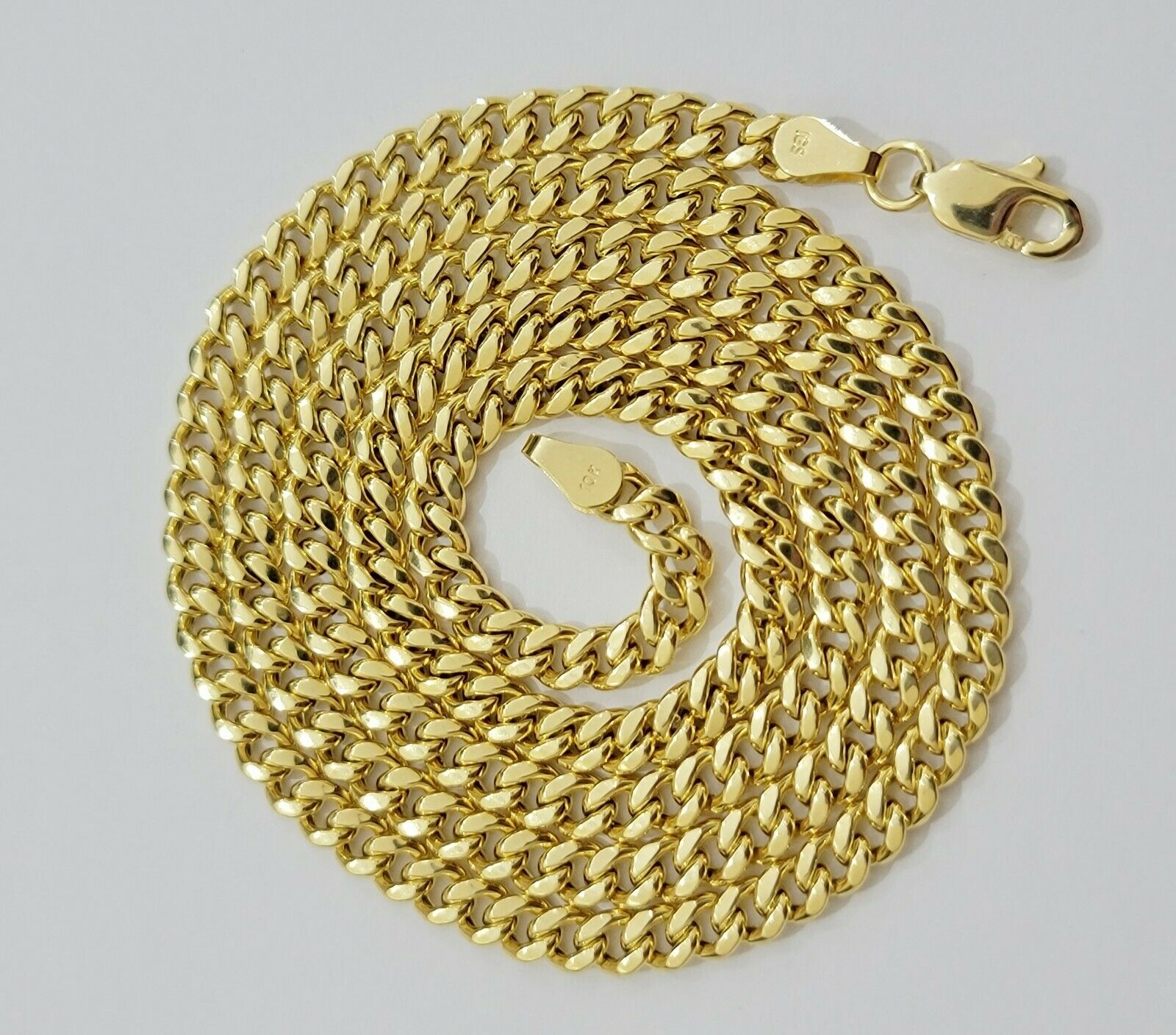 Real 10k Gold Miami Cuban Link Chain Pendant Set 3.5mm Necklace World Map Charm