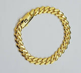 Real 10k Gold Bracelet Royal Miami Cuban Link 8.5mm 8.5Inch Moneco Box Lock,10kt