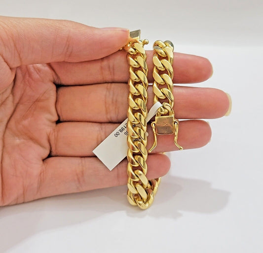 REAL 10k Gold Miami Cuban Bracelet 7.5" 8.5mm 10kt Yellow Gold Strong SOLID Link