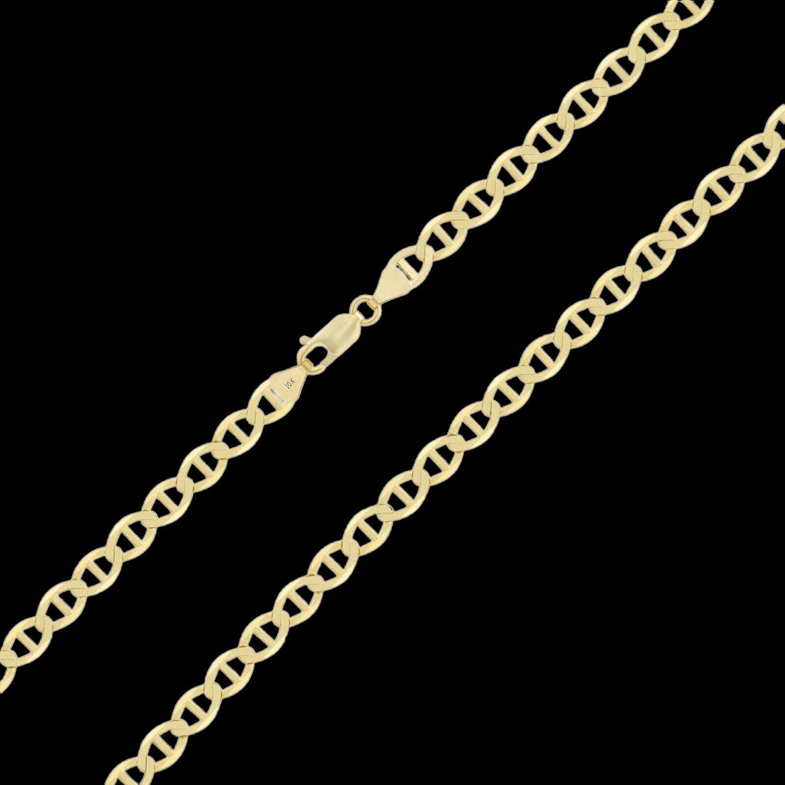 Solid 10K Yellow Gold Mariner Anchor Link Chain Necklace Bracelet 3-10 mm 7"-30"