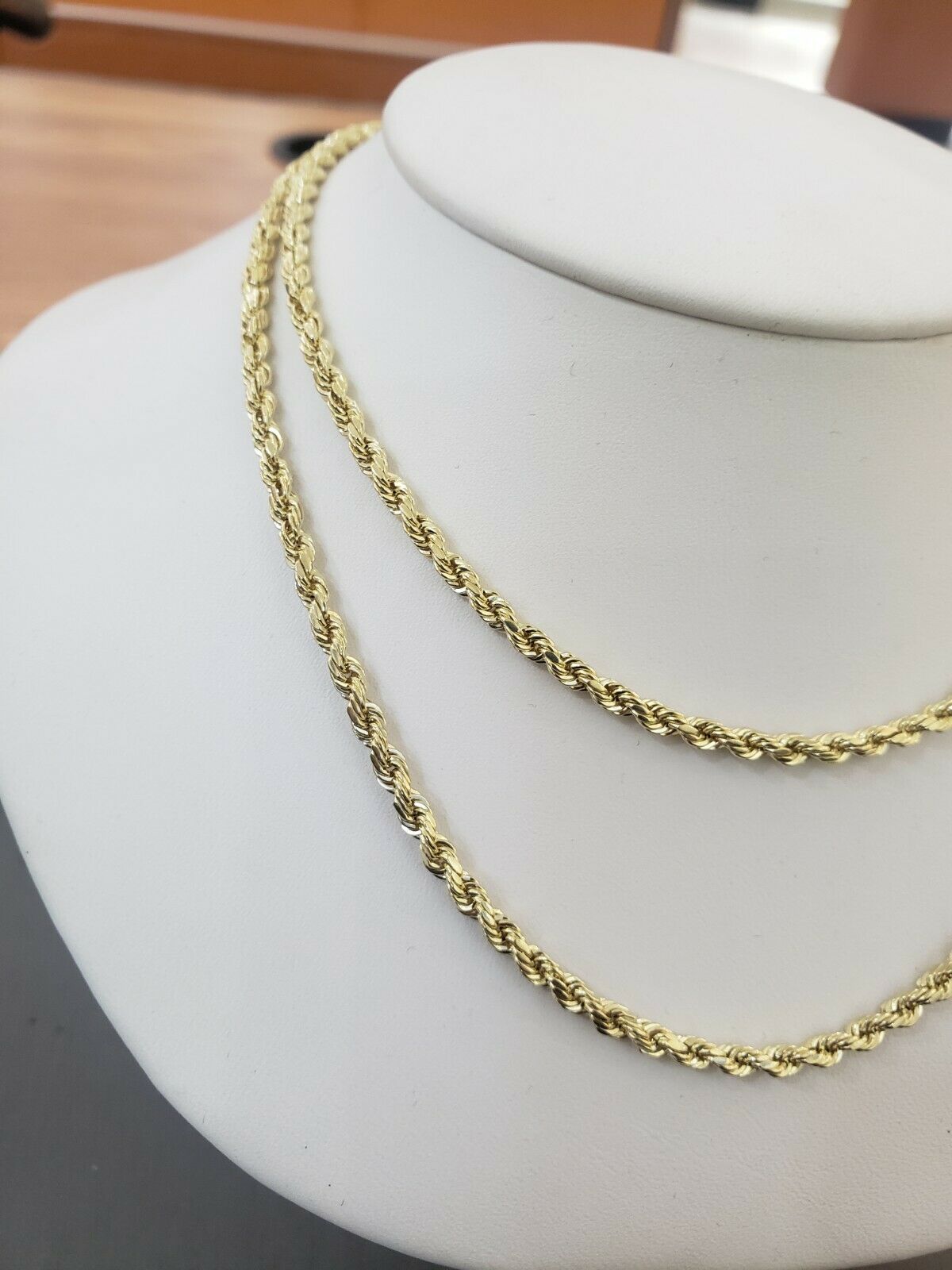 14K Yellow Gold Solid Chain Necklace 3mm 22" Inch Lobster , Real 14kt, Bracelet