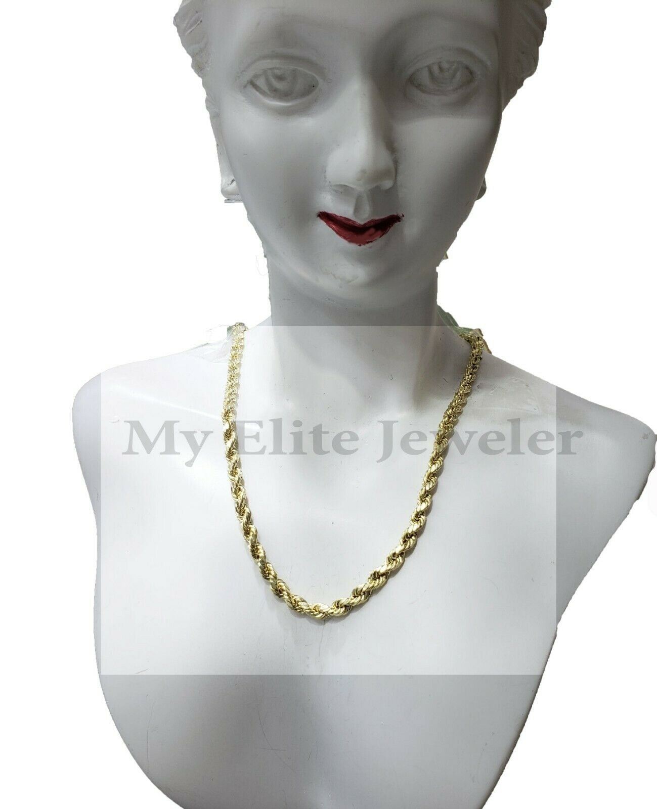 10K Yellow Gold Rope Chain Ladies Necklace 16Inch 3MM For pendant REAL 10KT GOLD