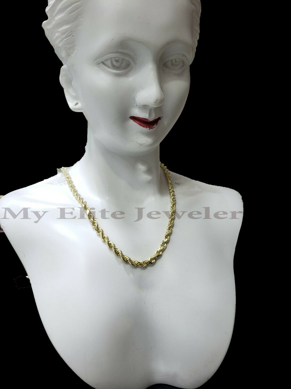 10K Yellow Gold Rope Chain Ladies Necklace 16Inch 3MM For pendant REAL 10KT GOLD