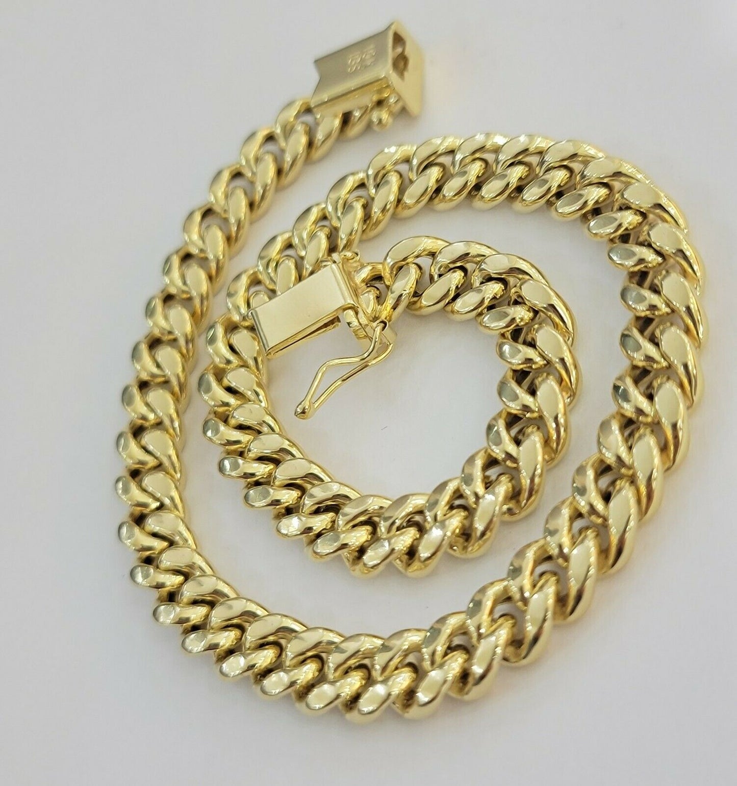 Real 10k Gold Bracelet Miami Cuban Link 9" 7mm REAL 10kt Yellow Gold STRONG,MENs