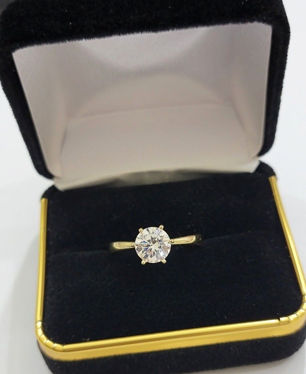 10k Yellow Gold Ladies Solitaire Ring For Womens Casual Band SALE Real Brand New