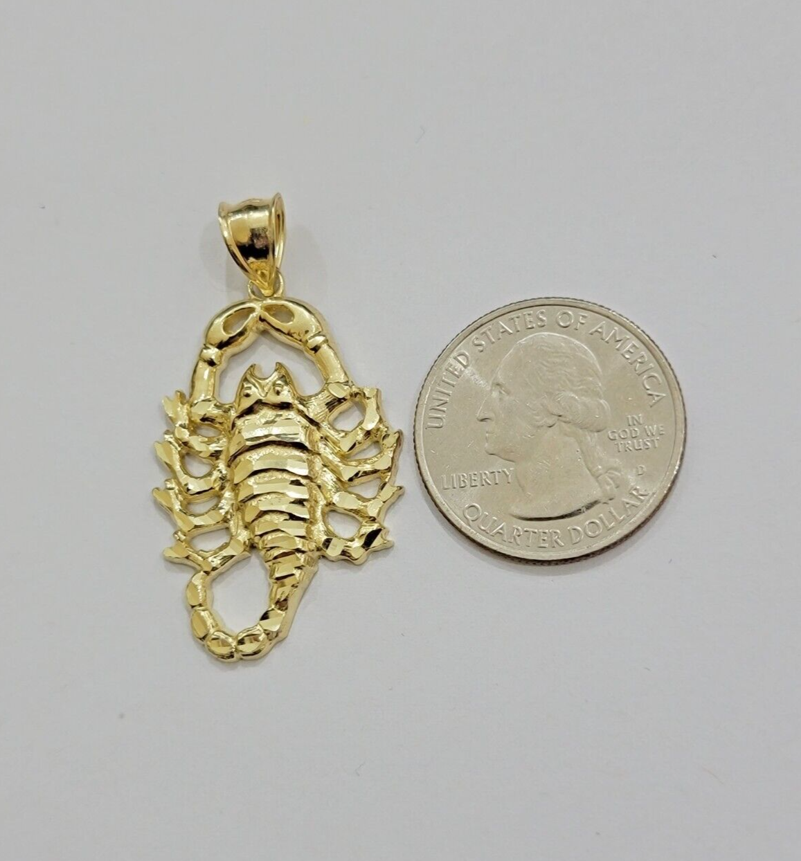 10k Scorpio Charm Pendant 1.8'' Real 10kt Yellow Gold For Chain & Necklace SALE