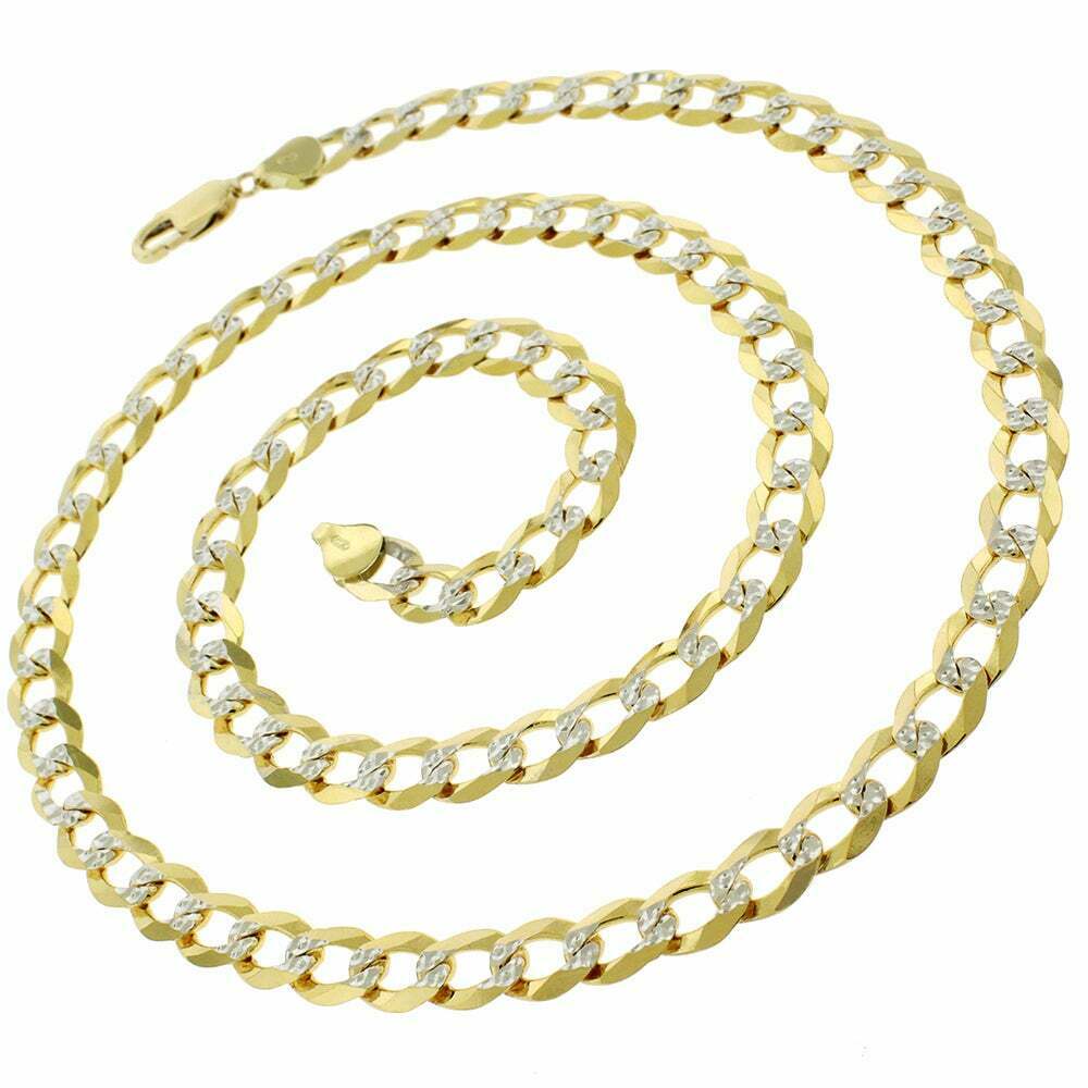 14K Diamond Cut Cuban Curb Link Necklace Chain 8mm 20" -30" REAL 14K SOLID GOLD