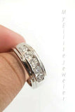 Men's 1 CT Solitaire Diamond Ring 10 K Solid White Gold Band Size 10 Thick Bands