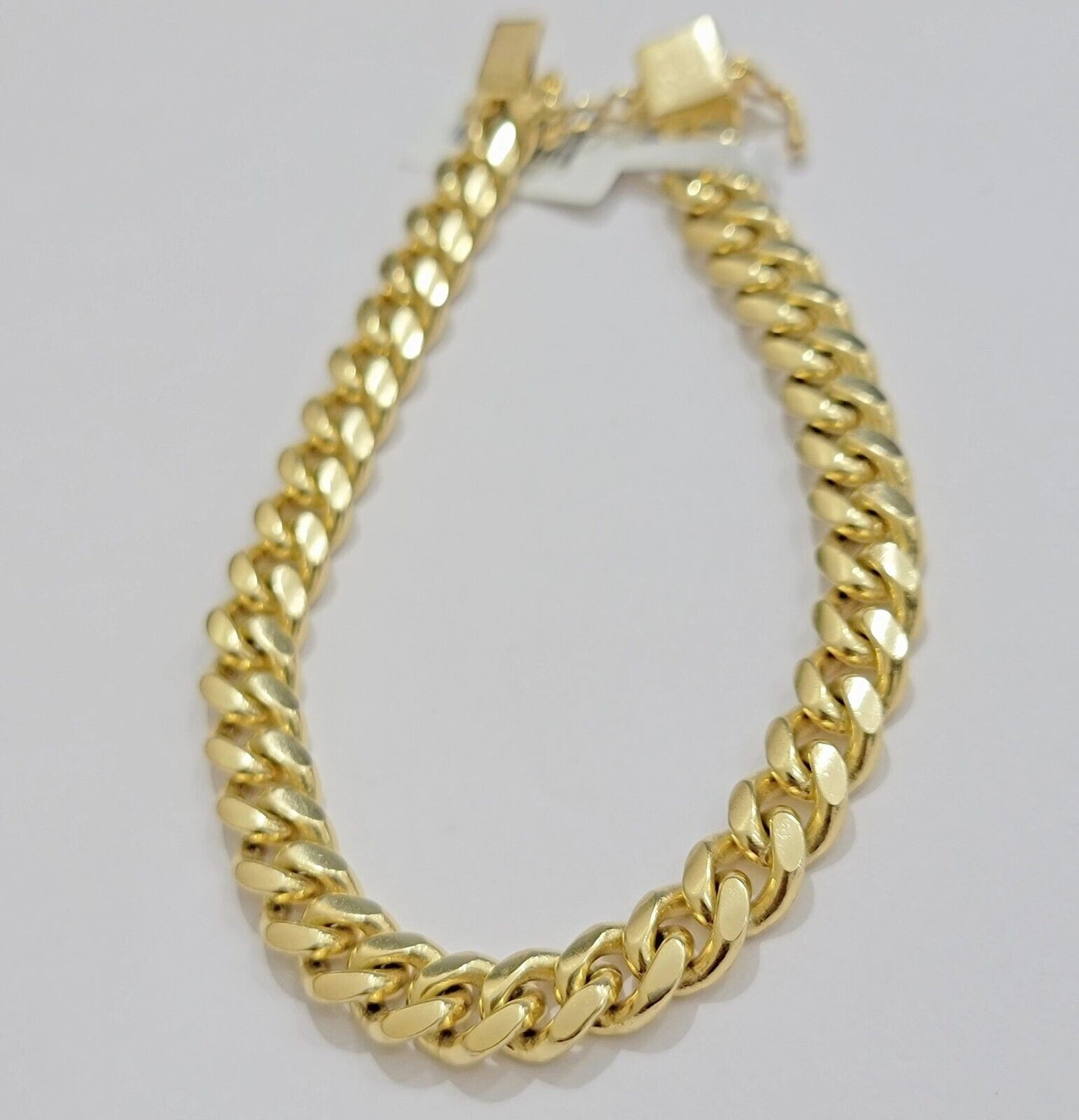 Solid 10k Gold Cuban Link Bracelet 8mm 8" Miami Cuben REAL 10kt Yellow Gold Mens