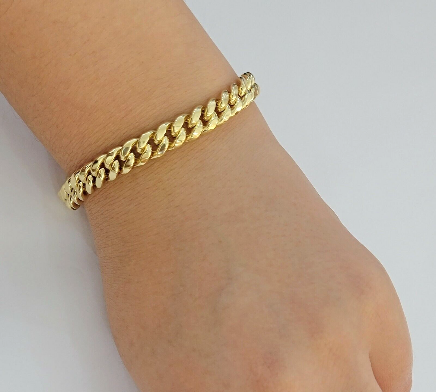 Real 14k Gold Bracelet 8mm 7 inch Miami Cuban Link Box Clasp Strong 14KT LADIES