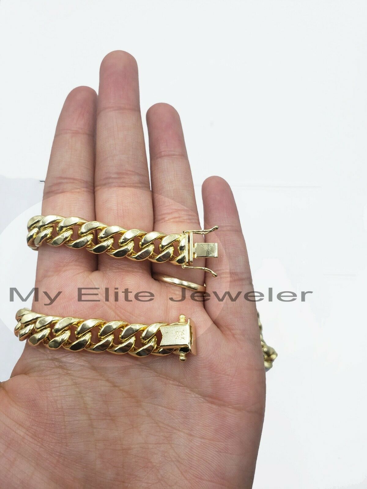 14k 10mm Miami Cuban Link Chain 26" Necklace Box Clasp MEN 14kt Yellow Gold REAL