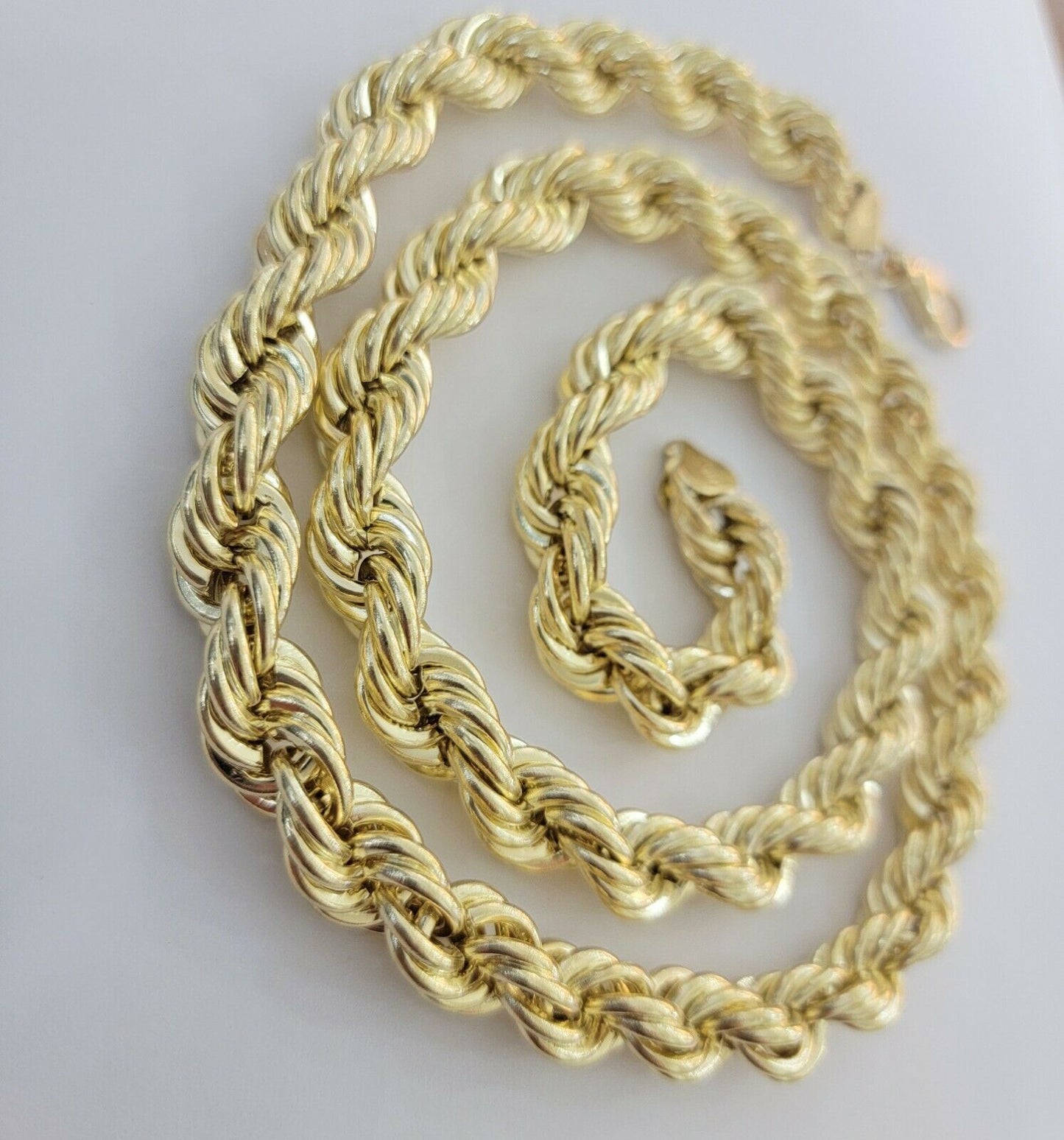 REAL 10k Gold Rope Chain Mens Necklace 12mm 22" 24" 26" 28" 30" 10kt Yellow Gold