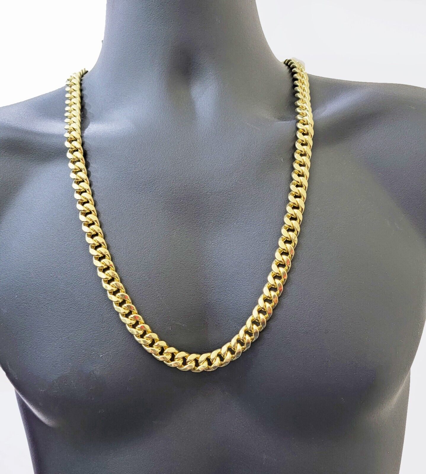 14k 11mm Mens Necklace Chain Miami Cuban Link  24