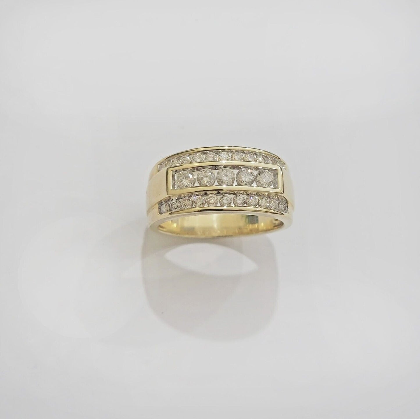 Real 10k 1CT Diamond Ring Men Band Natural Diamonds and Genuine 10kt Yellow Gold