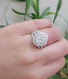 14k White Gold Diamond Ring & Band Ladies 4CTW Wedding Engagement Solid REAL