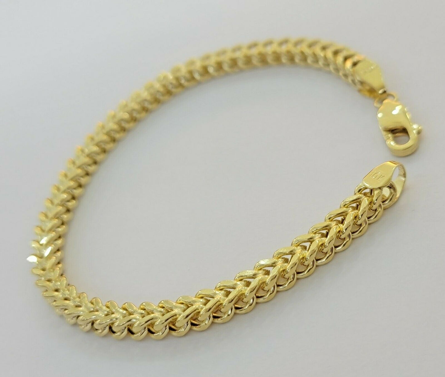 Real 10k Gold Franco Bracelet 8" 5mm 10kt Yellow Gold Authentic 10kt MEN STRONG