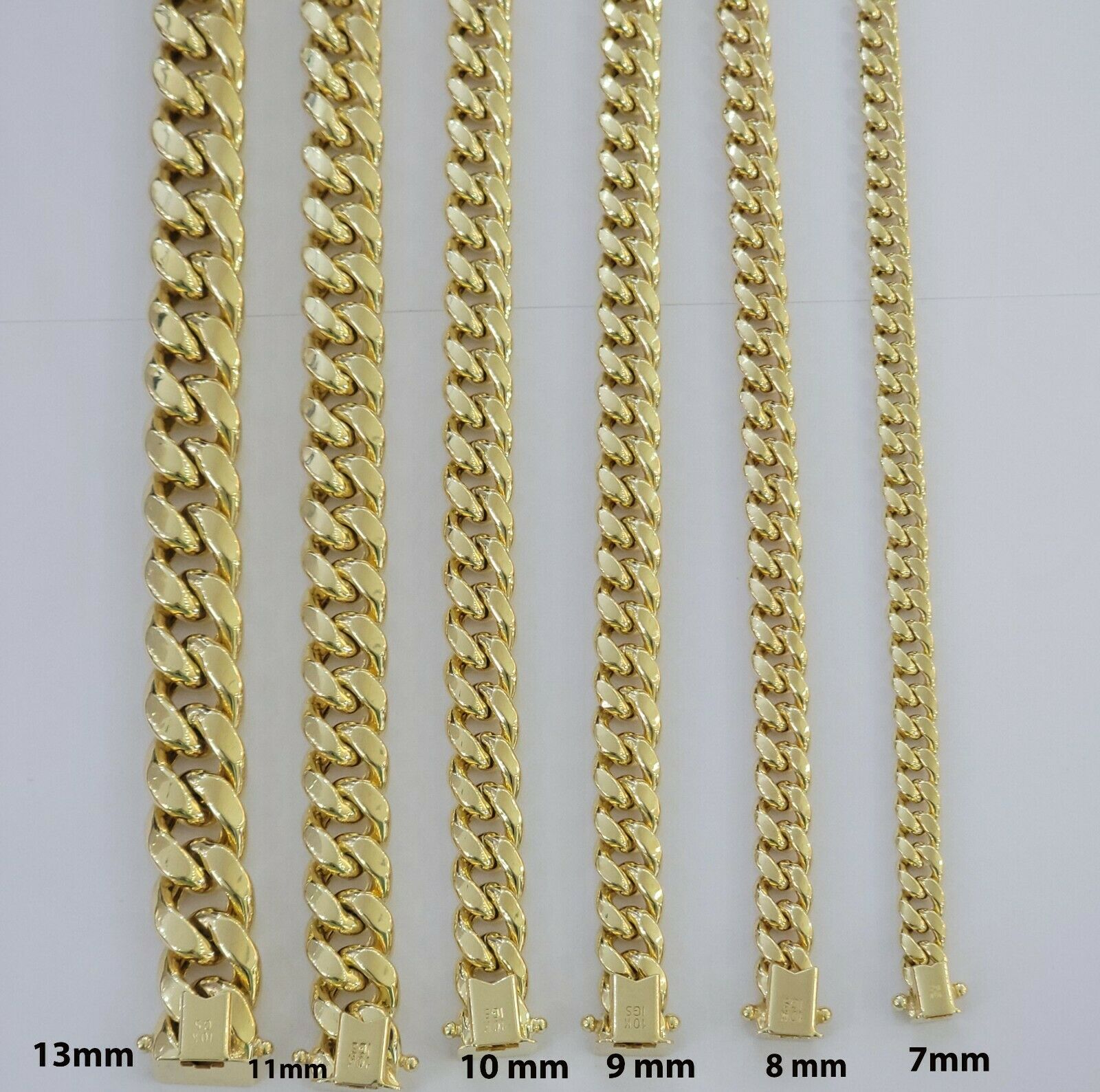 Real 10k Yellow Gold Bracelet 6mm-15mm Miami Cuban Link 7.5