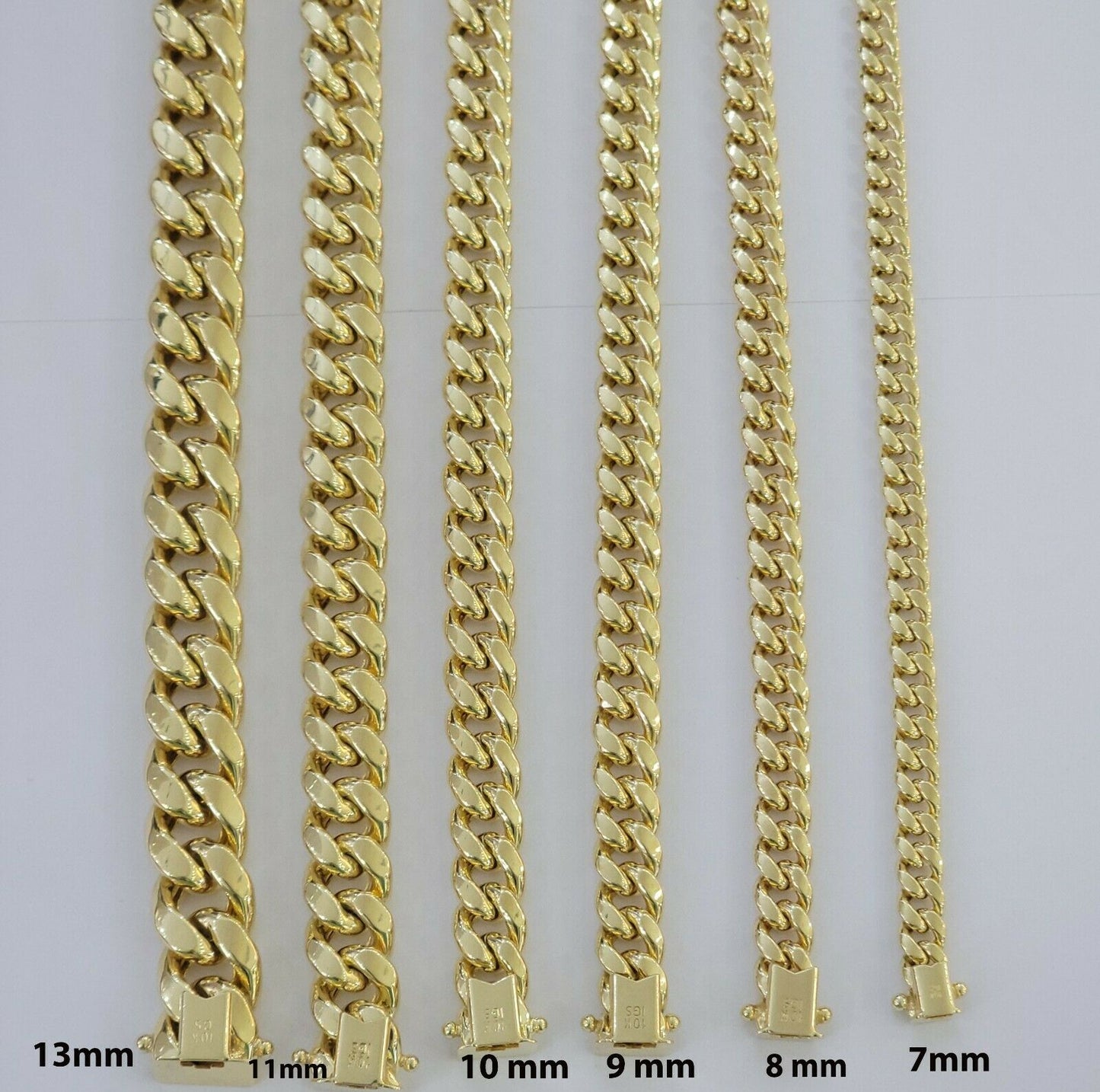 Real 10k Yellow Gold Bracelet 6mm-15mm Miami Cuban Link 7.5"-9" Mens 10kt ,Chain