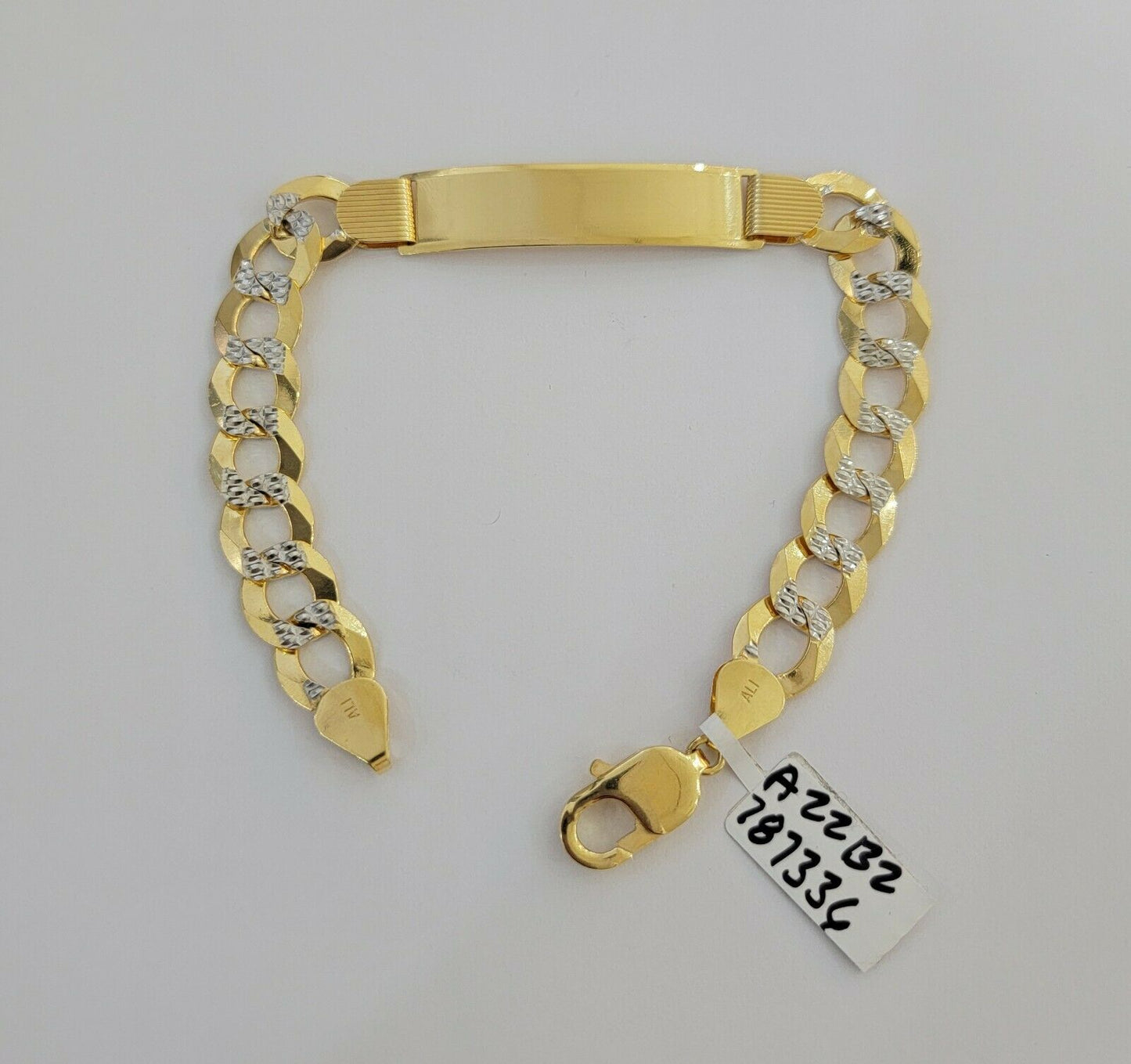 Solid 10k Gold Bracelet Id Cuban link 11mm 9" 10kt Yellow Gold Strong Link, REAL