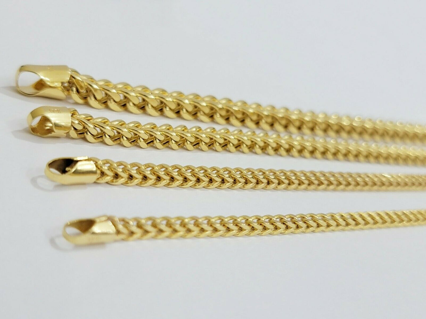 Real 10k Gold Chain Franco Mens Necklace 20"-28" Inch 3mm-5mm 10kt Yellow,STRONG