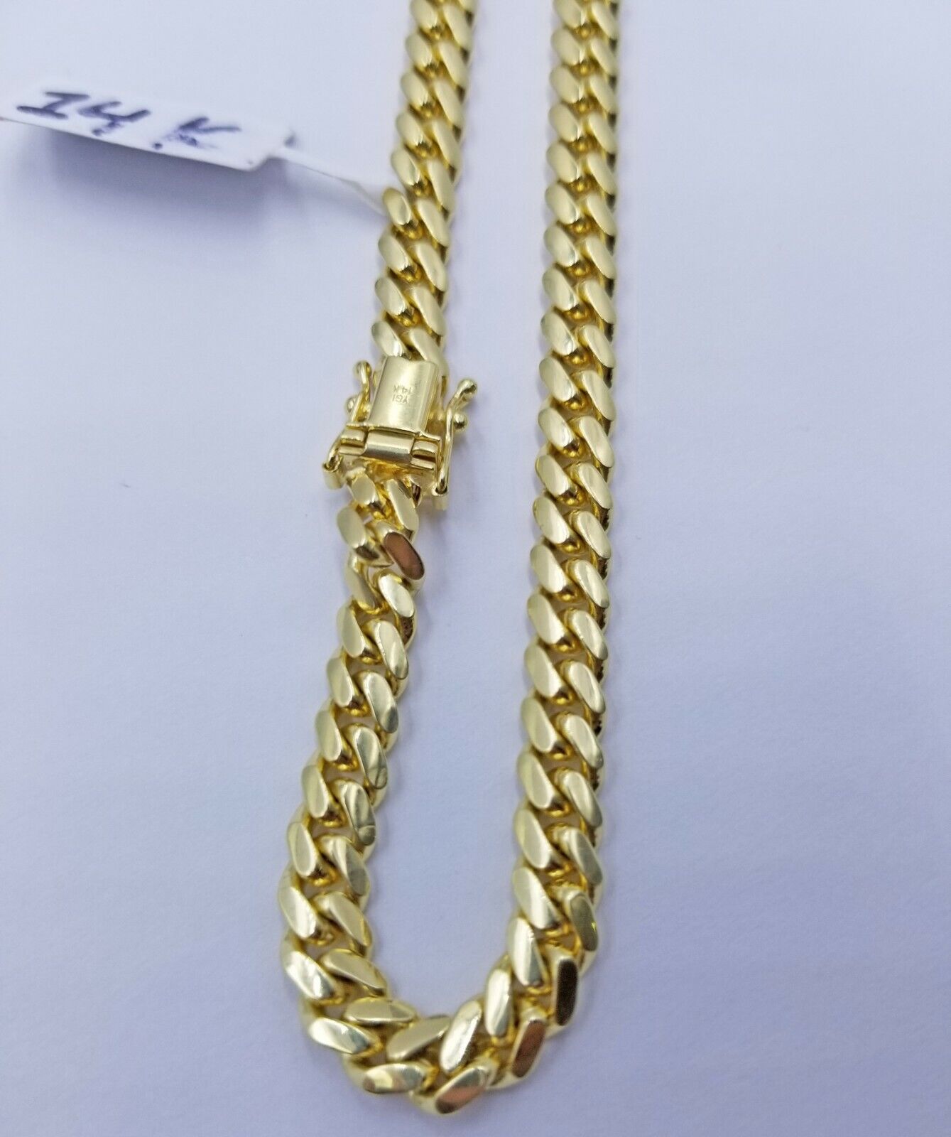 14k Gold Chain Solid Miami Cuban Link Necklace 28