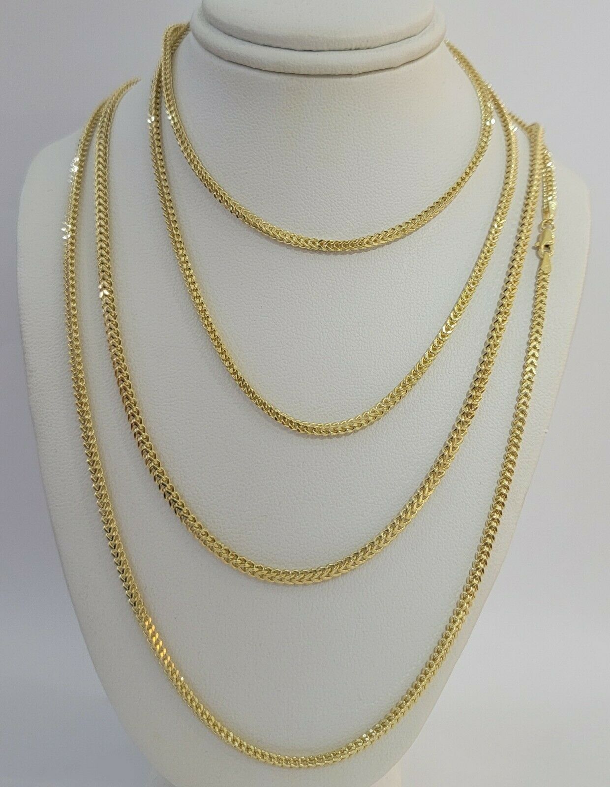 Real 10k Yellow Gold chain Franco 16-26" Necklace 2.5mm STRONG CHAIN For Pendant