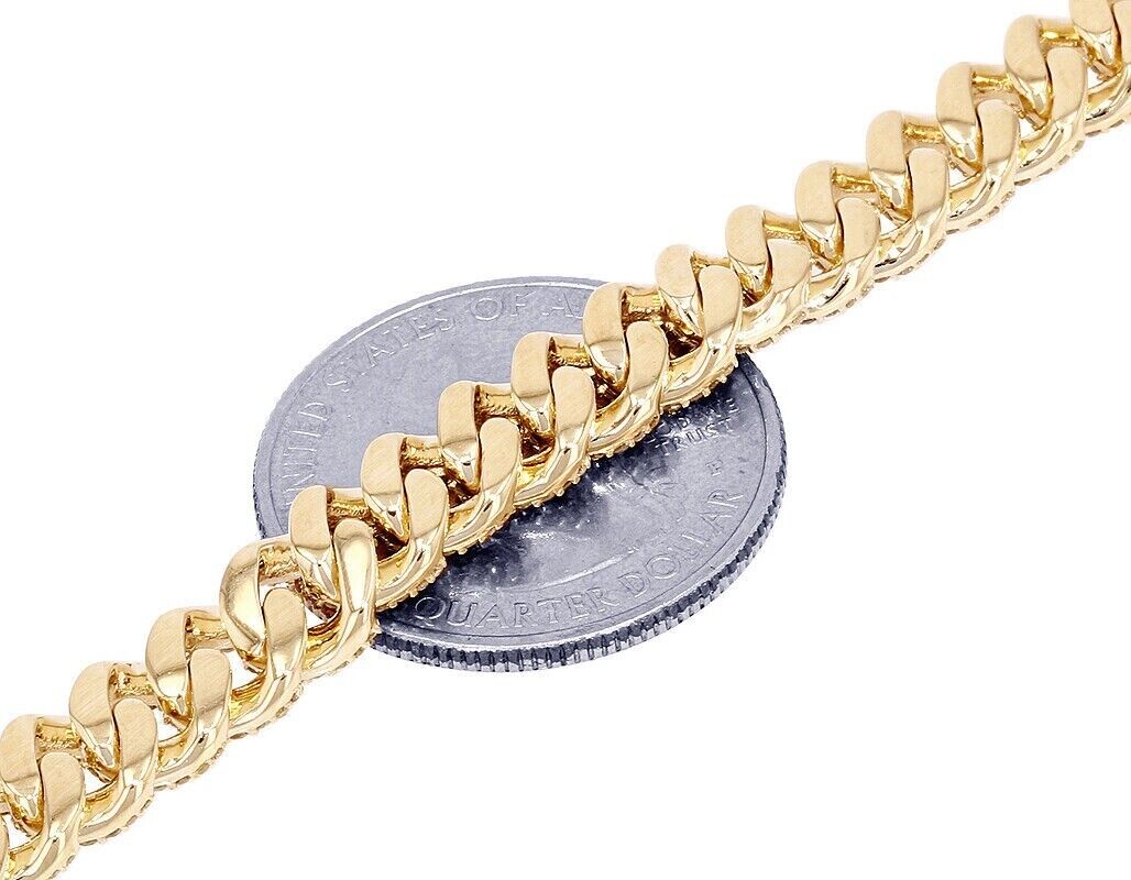 Real 10CT Diamonds Tennis Cuban Link Chain Necklace 8mm 22