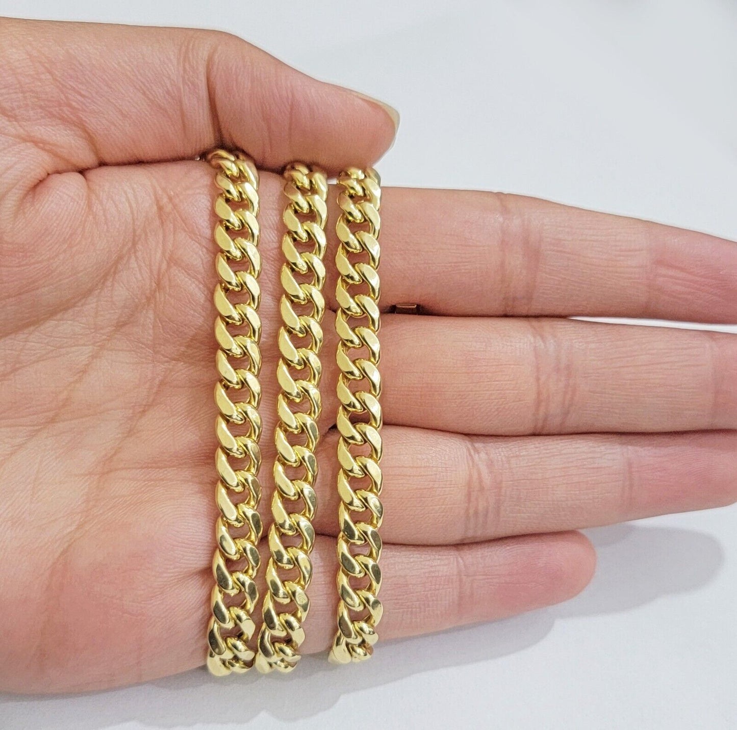 Real 14k Gold Necklace Miami Cuban Link Chain 6mm 18" - 28" Strong, 14kt Yellow