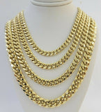 Real 14k Gold Chain Necklace Miami Cuban Link 6mm-9mm 8"-30" Inch ,Strong, Men's