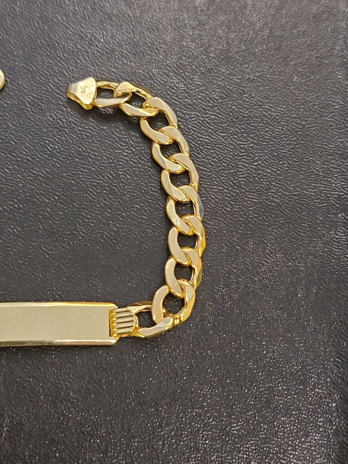 Mens 10K Gold Cuban Link Bracelet ID 8mm 8"  Lobster Lock REAL 10KT , Engraving