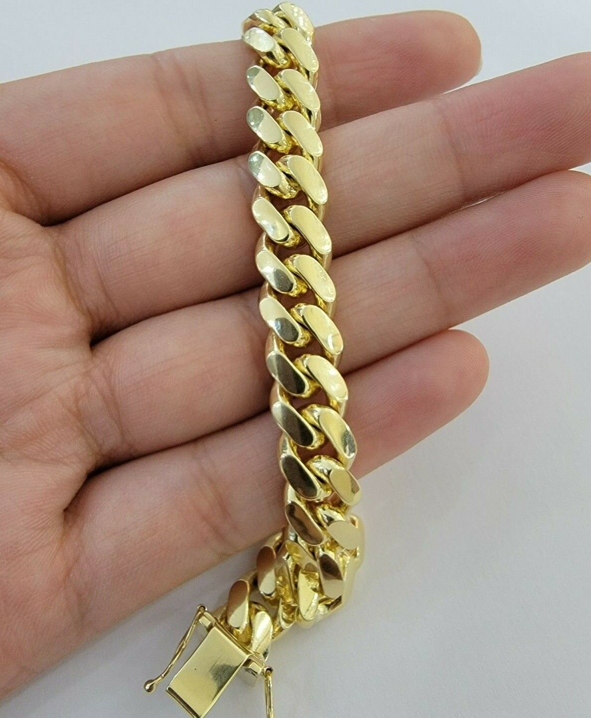 14k Bracelet Miami Cuban Link SOLID 14kt Yellow Gold 8.5 mm 7.5" Men Women REAL