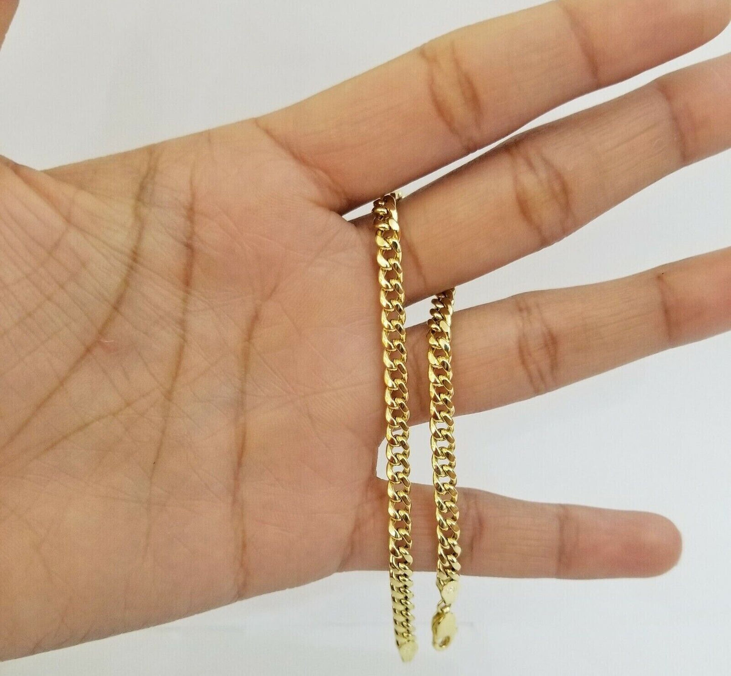 10k gold bracelet 8 Inch 4.5mm Miami Cuban Link With Lobster Lock Men Women REAL